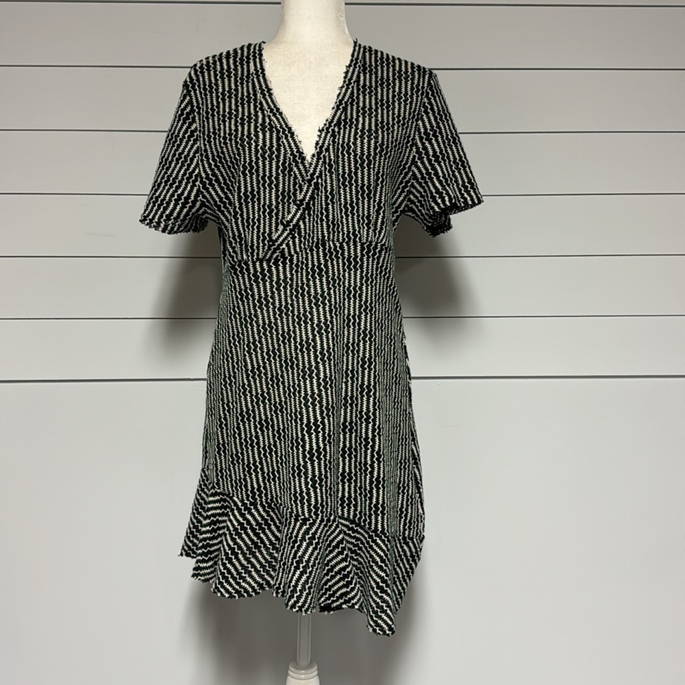 Zara WB Collection Asymmetrical Woven Open Knit Dress
